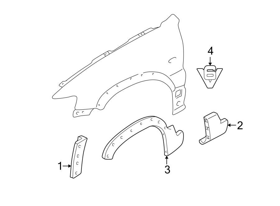 Diagram FENDER. EXTERIOR TRIM. for your Ford Escape  