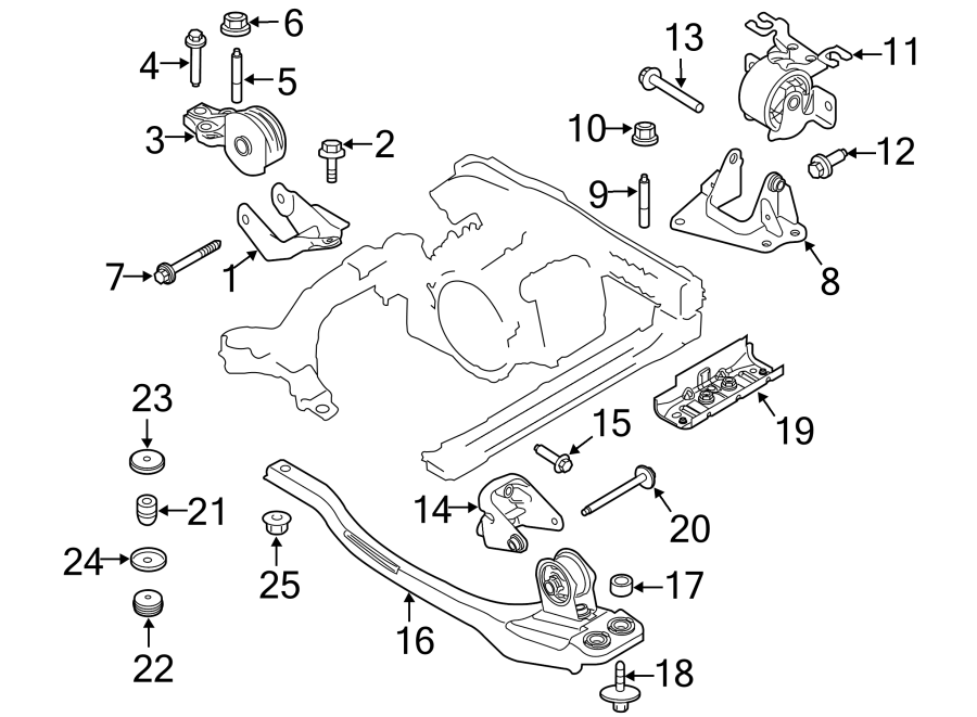 Diagram ENGINE / TRANSAXLE. ENGINE & TRANS MOUNTING. for your 2020 Ford F-150 3.0L Power-Stroke V6 DIESEL A/T 4WD Platinum Crew Cab Pickup Fleetside 