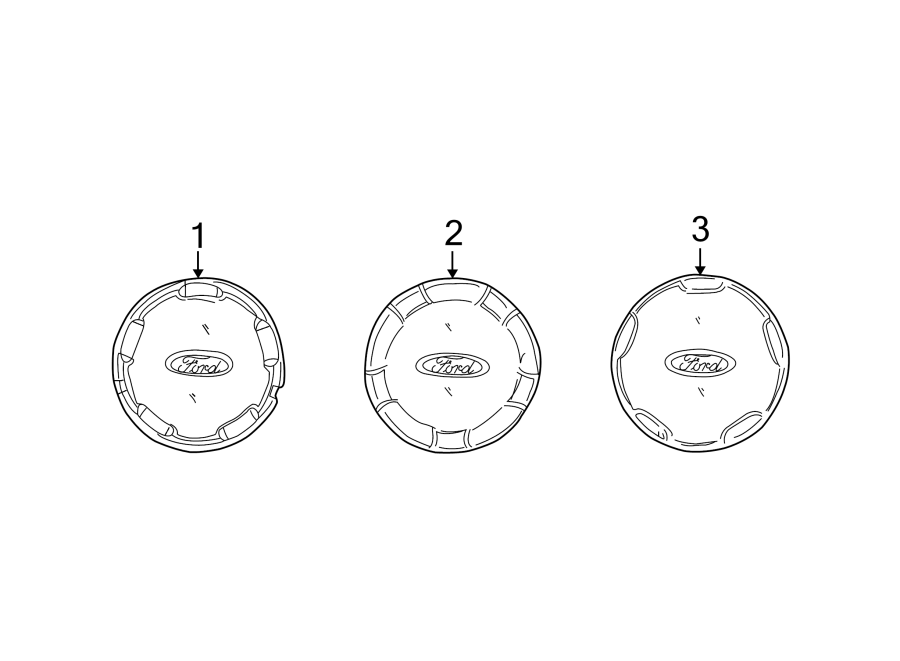 Diagram WHEELS. COVERS & TRIM. for your 2008 Ford F-150 4.6L Triton V8 A/T RWD THE 60TH ANNIVERSARY EDITION Crew Cab Pickup Stepside 