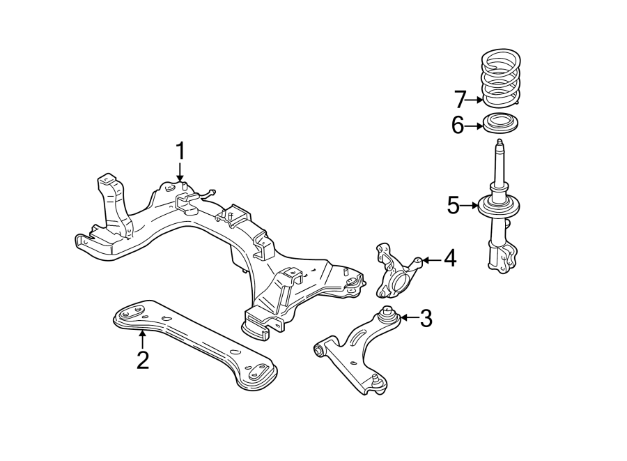 Diagram FRONT SUSPENSION. SUSPENSION COMPONENTS. for your Ford Escape  