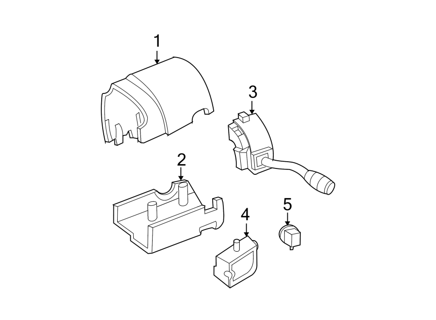 Diagram STEERING COLUMN. SHROUD. SWITCHES & LEVERS. for your 2003 Ford F-150 4.6L Triton (Romeo) V8 A/T RWD King Ranch Extended Cab Pickup Fleetside 