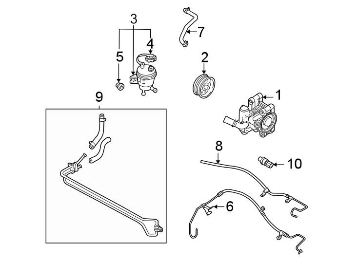 Ford Escape Power Steering Cooler Line. 2.3 LITER. 3.0 - 6L8Z3D746C ...