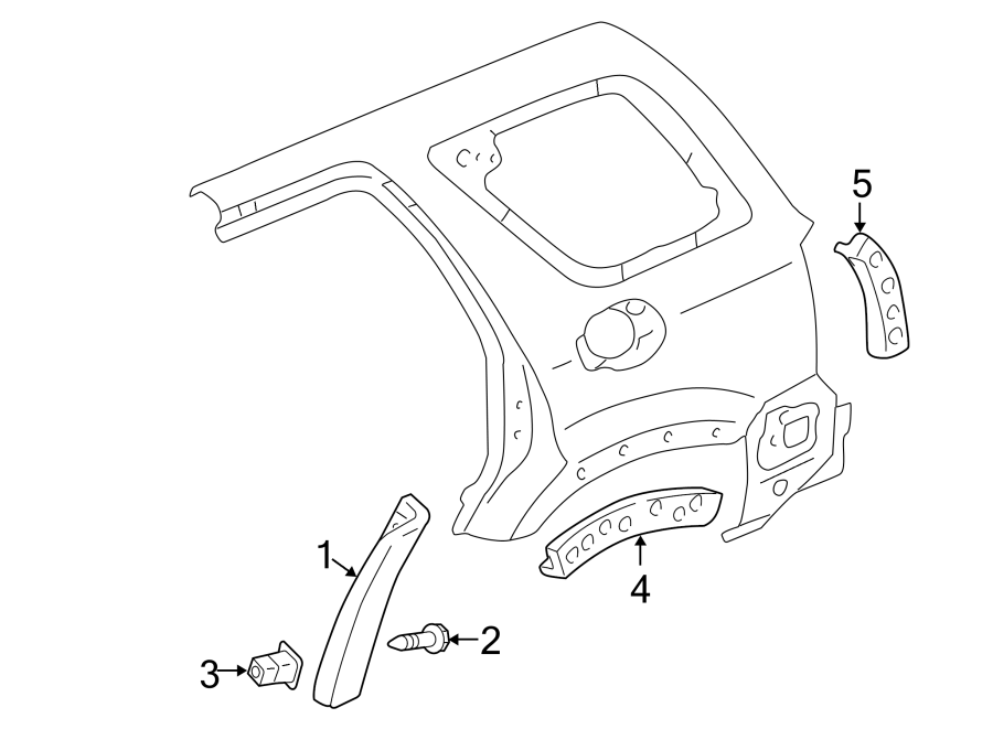 Diagram QUARTER PANEL. EXTERIOR TRIM. for your Ford Escape  