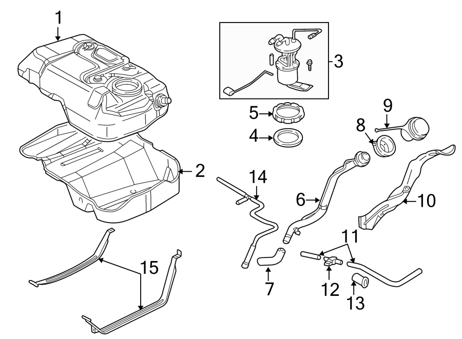 Diagram FUEL SYSTEM COMPONENTS. for your 2002 Ford F-450 Super Duty  Lariat Cab & Chassis - Crew Cab 