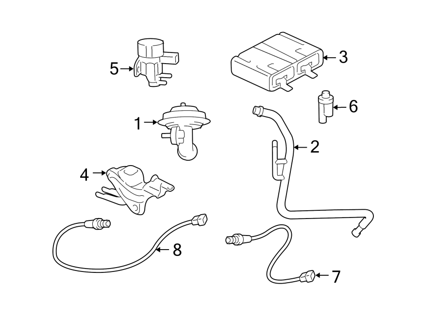 Diagram EMISSION SYSTEM. EMISSION COMPONENTS. for your Ford Escape  