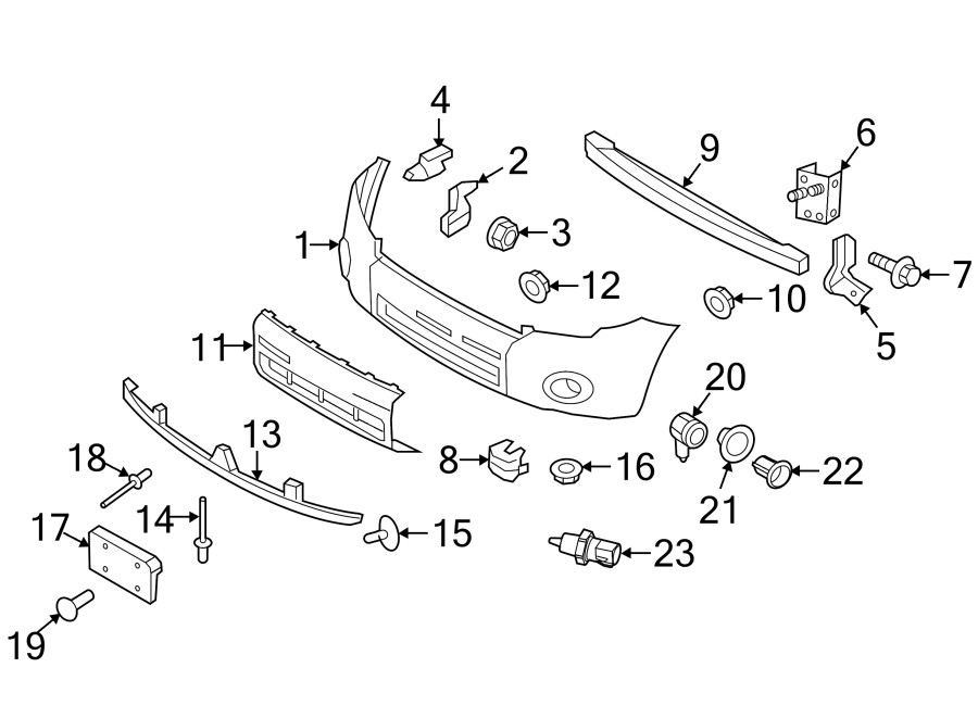 Diagram FRONT BUMPER. BUMPER & COMPONENTS. for your 2011 Ford F-150 5.0L V8 FLEX A/T RWD XLT Crew Cab Pickup Fleetside 