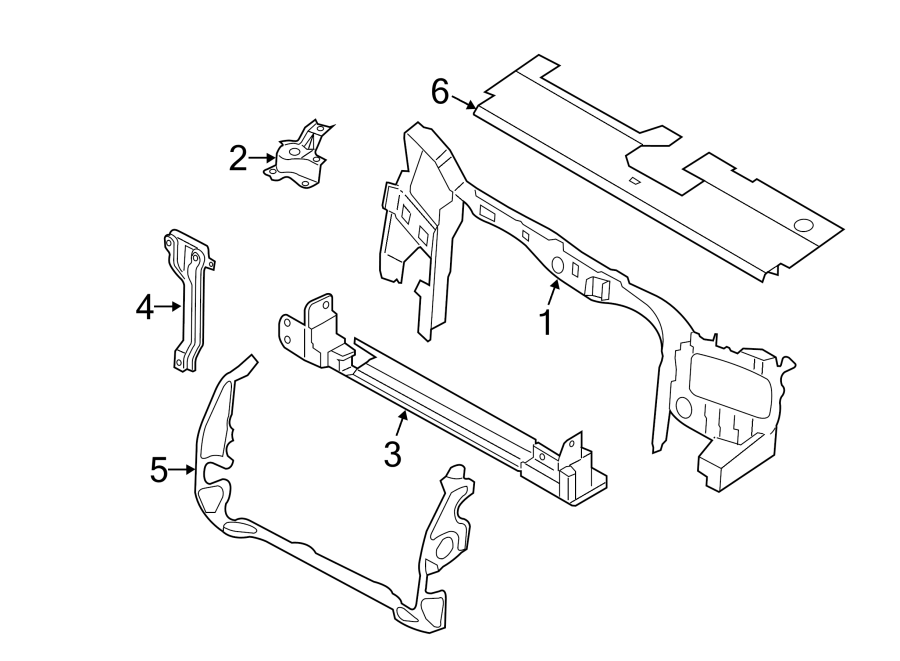 Diagram RADIATOR SUPPORT. for your 2012 Ford F-150 5.0L V8 FLEX A/T RWD XLT Extended Cab Pickup Fleetside 