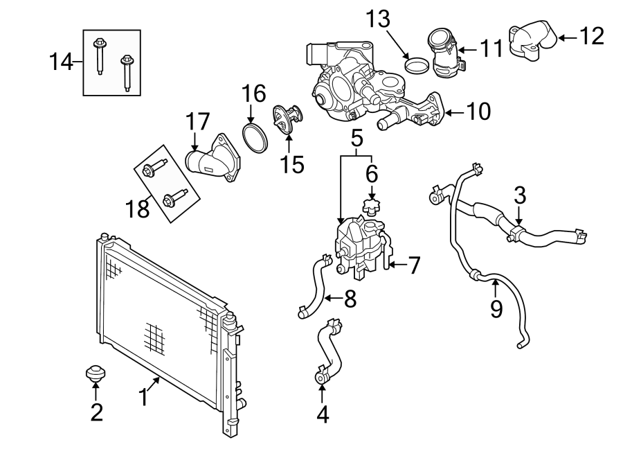 Diagram RADIATOR & COMPONENTS. for your 2007 Lincoln MKZ   