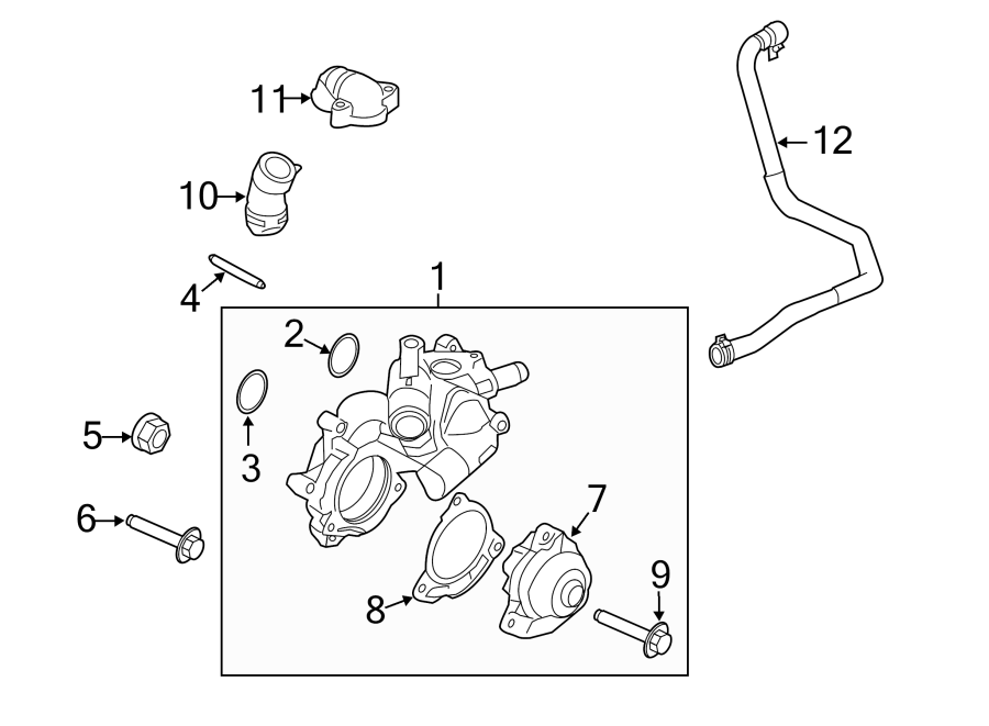 Diagram WATER PUMP. for your Ford Escape  