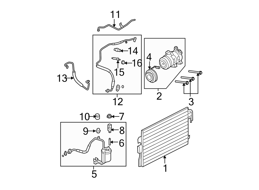 Diagram Air conditioner & heater. Compressor & lines. for your 2007 Lincoln MKZ   