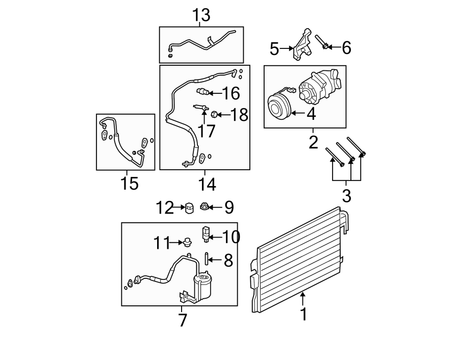 Diagram AIR CONDITIONER & HEATER. COMPRESSOR & LINES. for your 1984 Ford Ranger   