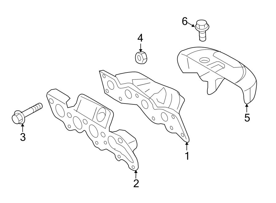 Diagram EXHAUST SYSTEM. EXHAUST MANIFOLD. for your 2017 Lincoln MKZ Reserve Hybrid Sedan  