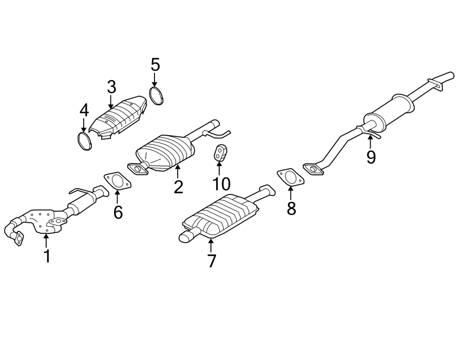 Diagram EXHAUST SYSTEM. EXHAUST COMPONENTS. for your Lincoln MKZ  