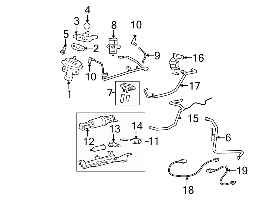 Diagram EMISSION SYSTEM. EMISSION COMPONENTS. for your 2017 Ford Escape   