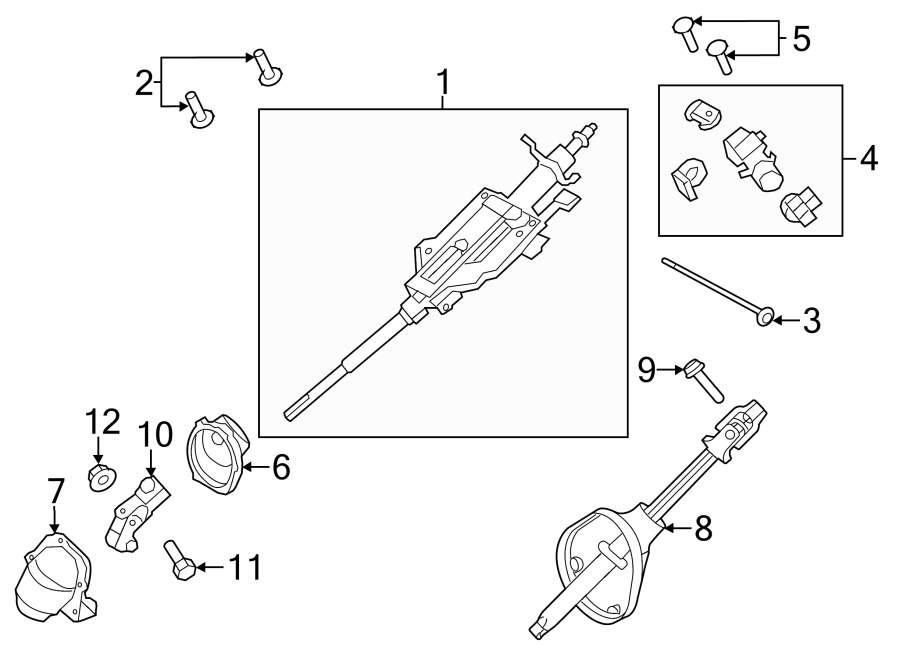 Diagram STEERING COLUMN ASSEMBLY. for your Ford Escape  