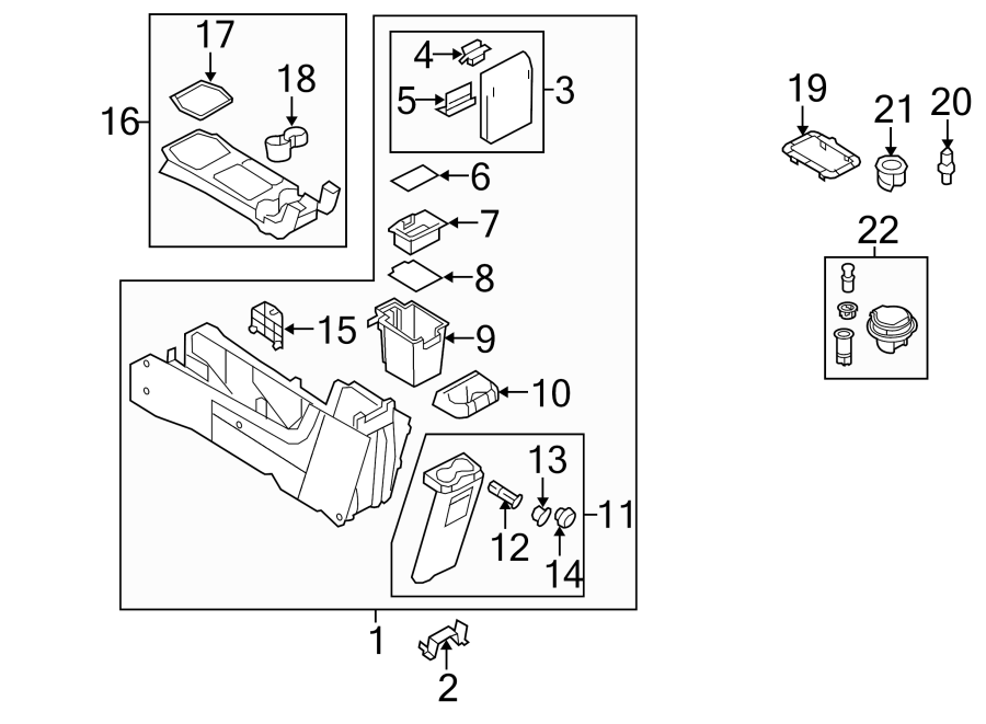 Diagram CENTER CONSOLE. for your Ford Escape  