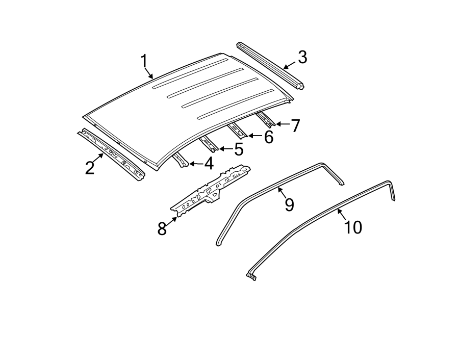 Diagram ROOF & COMPONENTS. for your 1984 Ford Bronco   