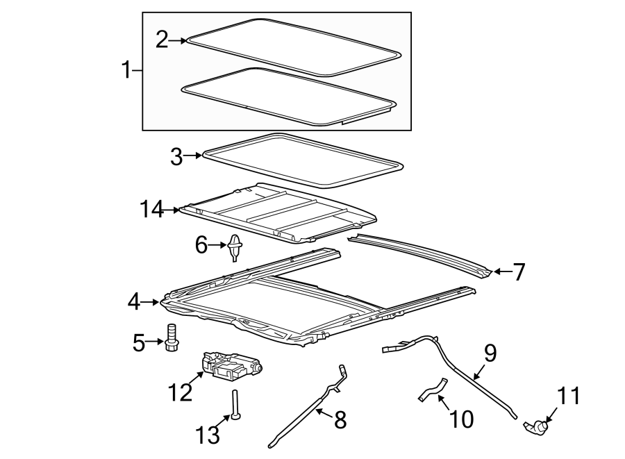 Diagram SUNROOF. for your 2010 Ford F-150  XLT Crew Cab Pickup Fleetside 