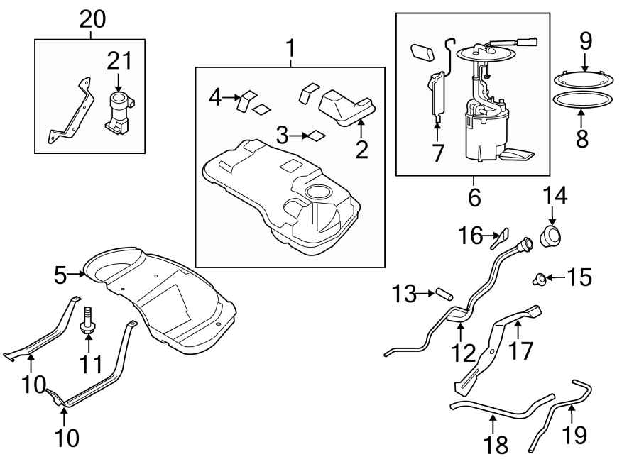 Diagram FUEL SYSTEM COMPONENTS. for your 2016 Lincoln MKZ   