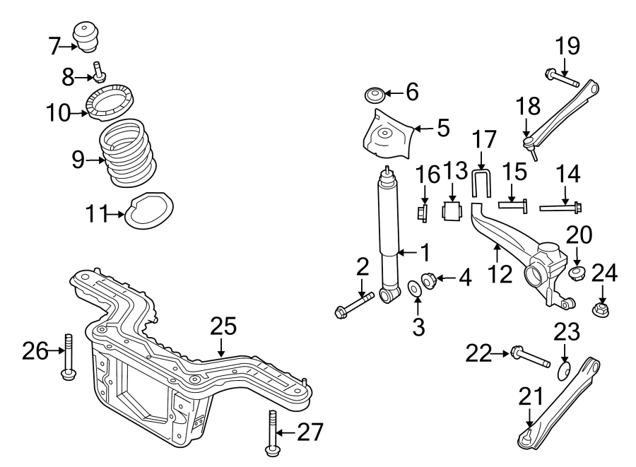 Diagram REAR SUSPENSION. SUSPENSION COMPONENTS. for your 2015 Ford F-150 5.0L V8 FLEX A/T 4WD XL Standard Cab Pickup Fleetside 