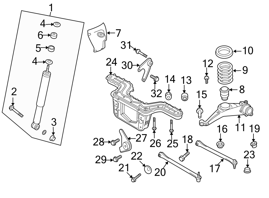 REAR SUSPENSION. SUSPENSION COMPONENTS. Diagram