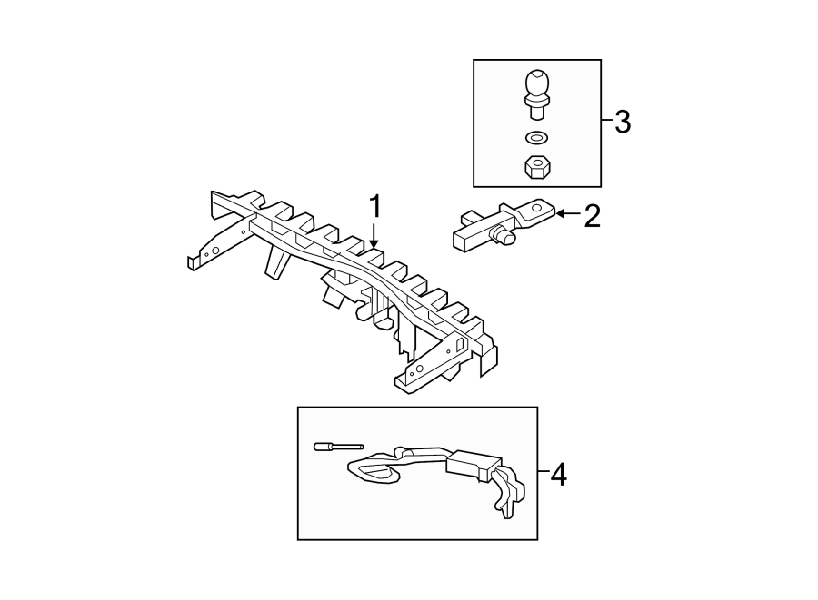 Diagram REAR BUMPER. TOW HOOK & HITCH. for your 2016 Lincoln MKZ Hybrid Sedan  