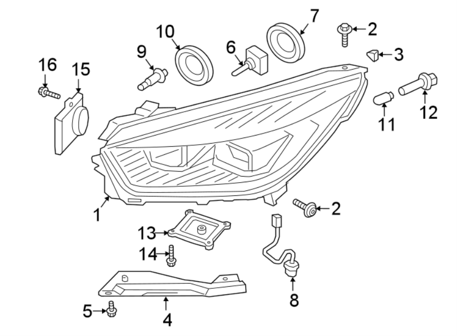 Diagram FRONT LAMPS. HEADLAMP COMPONENTS. for your 2012 Ford F-150   