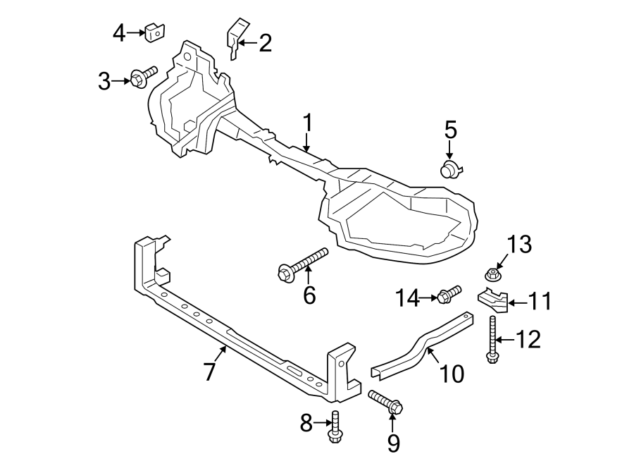 Diagram RADIATOR SUPPORT. for your Ford Escape  