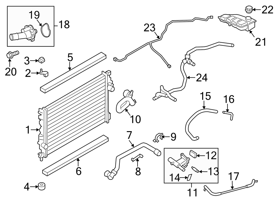 Diagram RADIATOR & COMPONENTS. for your 2002 Ford Ranger   