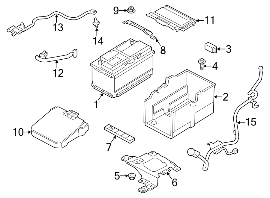 Diagram BATTERY. for your 2015 Lincoln MKZ   