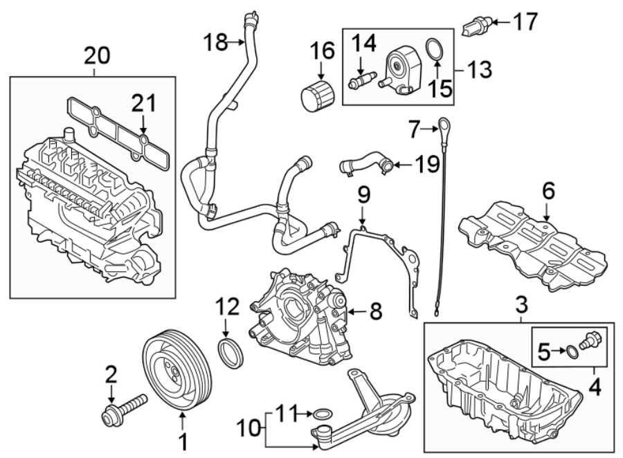 Diagram ENGINE / TRANSAXLE. ENGINE PARTS. for your Ford Escape  