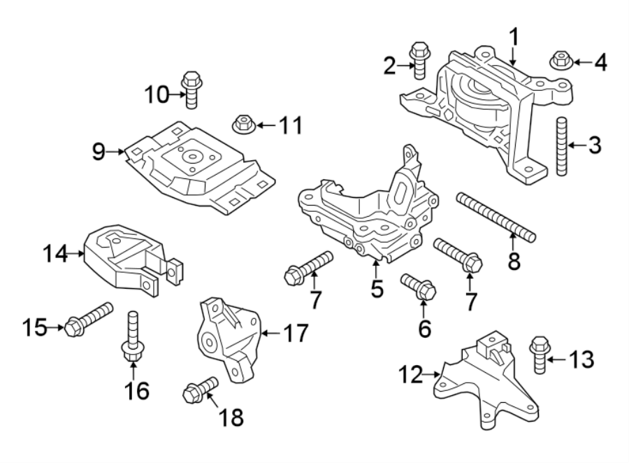 Diagram ENGINE / TRANSAXLE. ENGINE & TRANS MOUNTING. for your 2019 Ford Ranger   