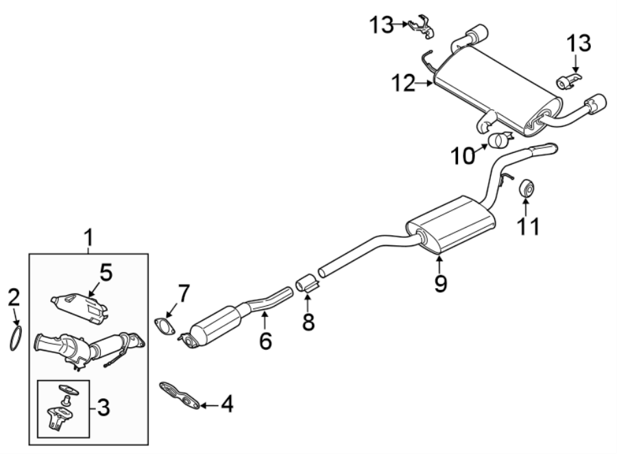 Diagram EXHAUST SYSTEM. EXHAUST COMPONENTS. for your 2017 Ford F-150  SSV Crew Cab Pickup Fleetside 