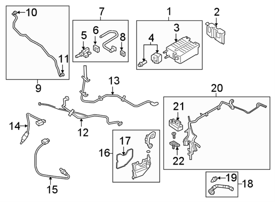 Diagram EMISSION SYSTEM. EMISSION COMPONENTS. for your Lincoln MKX  