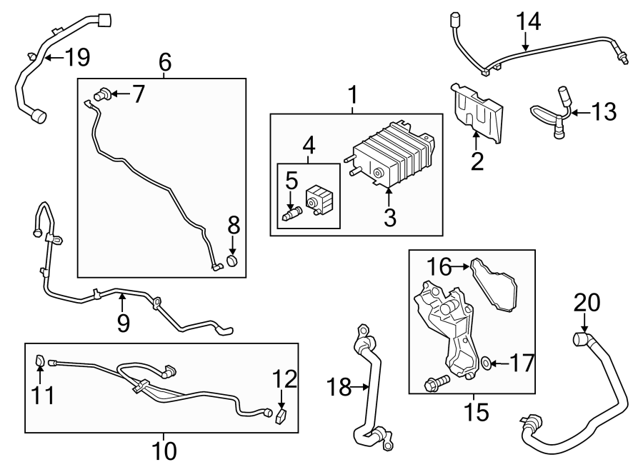 Diagram EMISSION SYSTEM. EMISSION COMPONENTS. for your 2014 Lincoln MKZ   