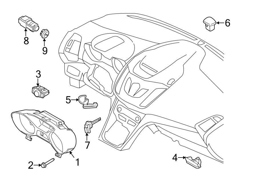 Diagram INSTRUMENT PANEL. CLUSTER & SWITCHES. for your 2014 Ford F-150 6.2L V8 A/T 4WD FX4 Crew Cab Pickup Fleetside 