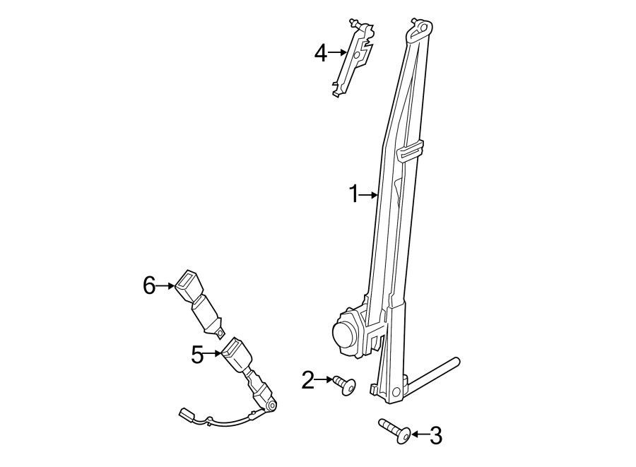 Diagram RESTRAINT SYSTEMS. FRONT SEAT BELTS. for your 1995 Ford