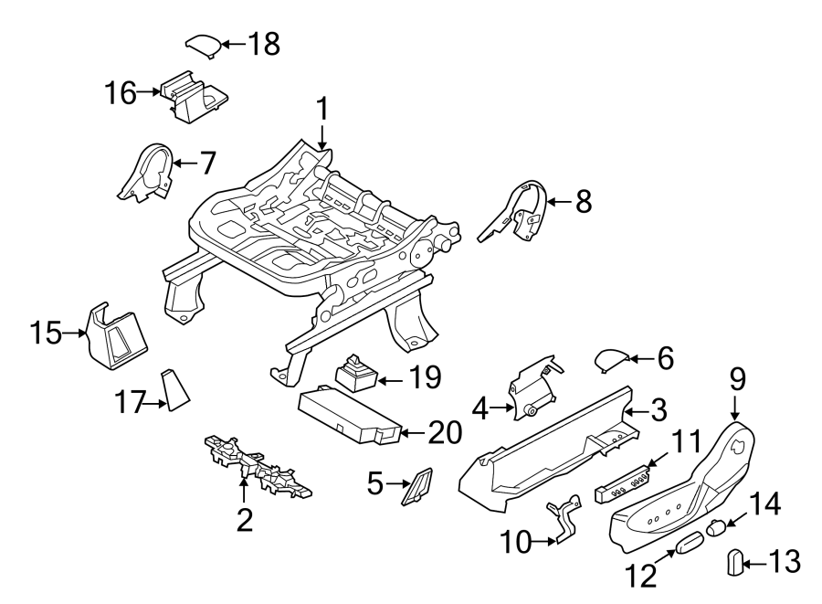 Diagram SEATS & TRACKS. TRACKS & COMPONENTS. for your 1997 Ford Expedition   