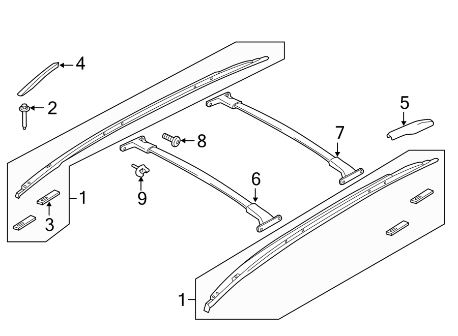 Diagram ROOF. LUGGAGE CARRIER. for your 2013 Lincoln MKZ   