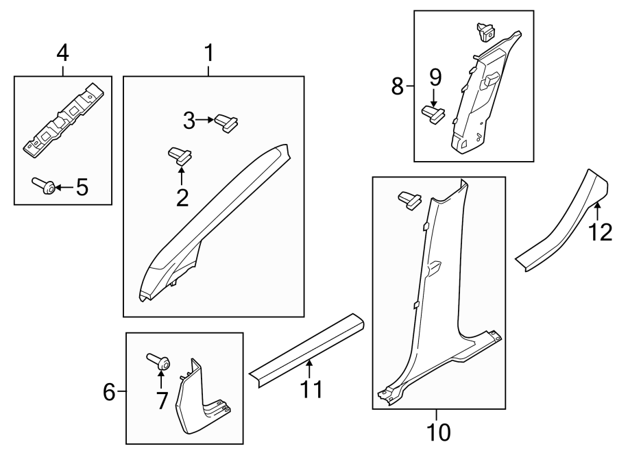 Diagram PILLARS. ROCKER & FLOOR. INTERIOR TRIM. for your 1994 Ford F-150   