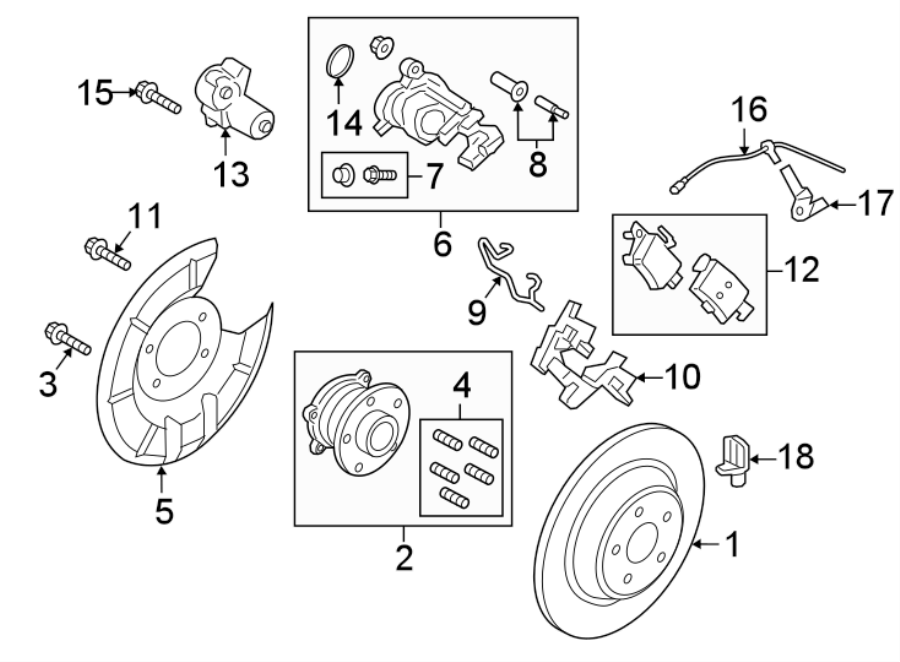 Diagram REAR SUSPENSION. BRAKE COMPONENTS. for your 2016 Ford F-150  SSV Extended Cab Pickup Fleetside 