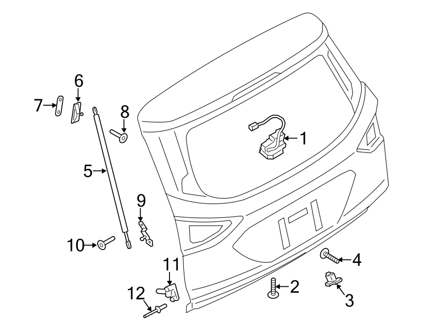 Diagram LIFT GATE. LOCK & HARDWARE. for your 2019 Ford F-150 2.7L EcoBoost V6 A/T RWD Lariat Crew Cab Pickup Fleetside 