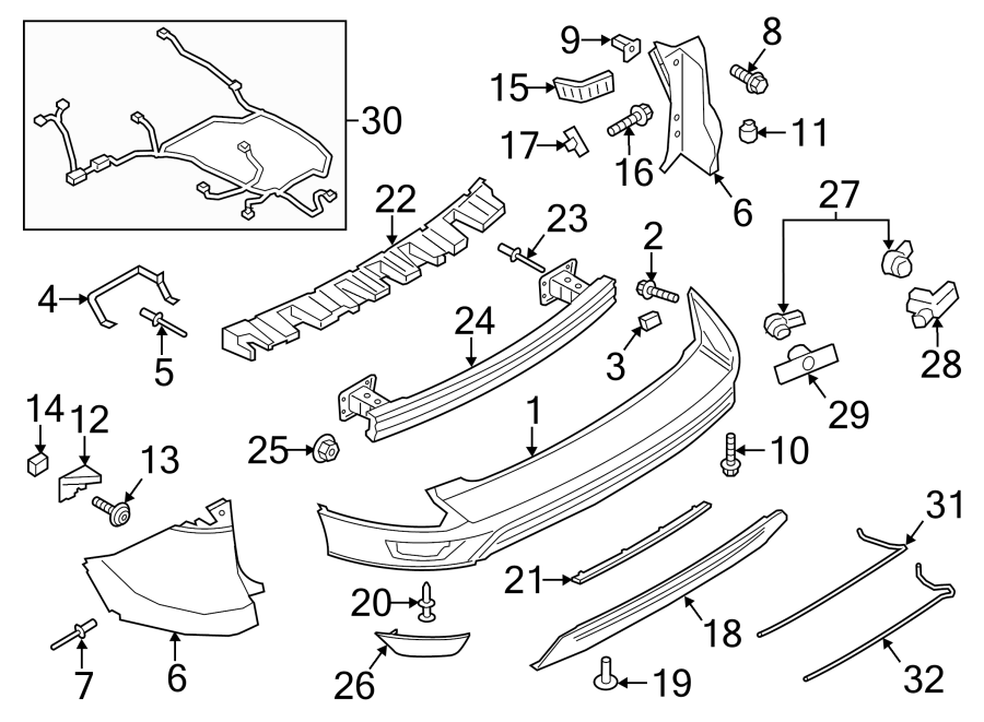 Diagram REAR BUMPER. BUMPER & COMPONENTS. for your 2007 Ford F-150 5.4L Triton V8 A/T RWD FX2 Crew Cab Pickup Fleetside 