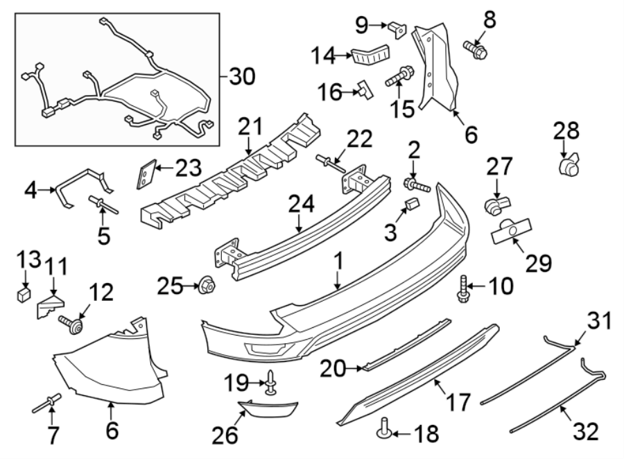 Diagram REAR BUMPER. BUMPER & COMPONENTS. for your 1984 Ford F-150   