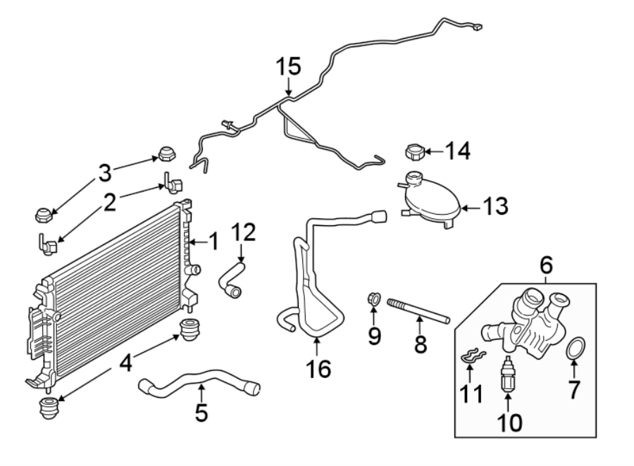 Diagram RADIATOR & COMPONENTS. for your 2019 Lincoln MKZ   