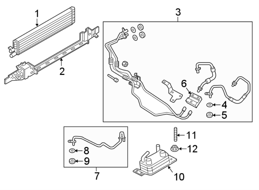 Diagram TRANS OIL COOLER. for your 2013 Ford F-150 5.0L V8 FLEX A/T RWD King Ranch Crew Cab Pickup Fleetside 