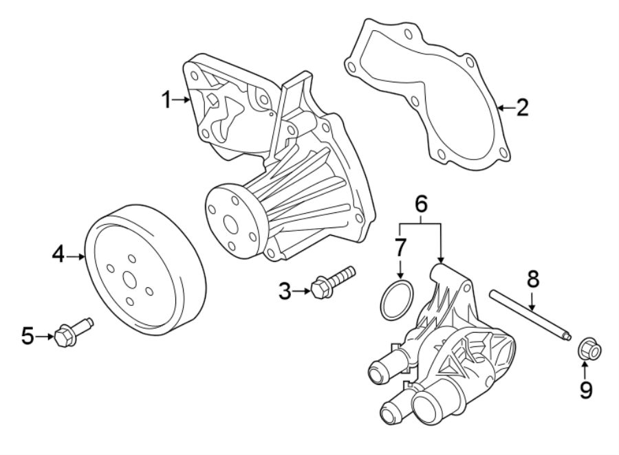 Diagram WATER PUMP. for your 2010 Ford Ranger   