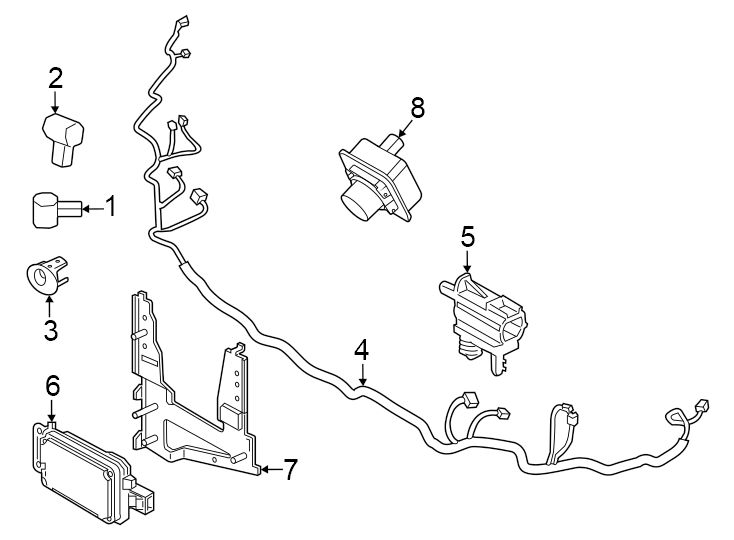 Diagram Front bumper & grille. Electrical components. for your 2013 Lincoln MKZ   