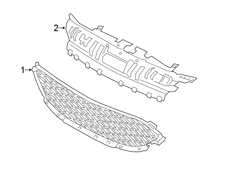 Diagram FRONT BUMPER & GRILLE. for your 2021 Ford F-250 Super Duty 6.7L Power-Stroke V8 DIESEL A/T RWD XL Standard Cab Pickup Fleetside 