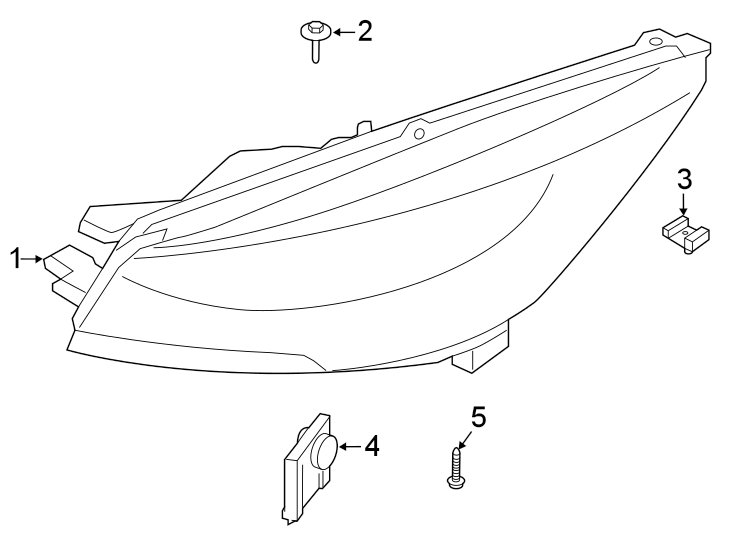 Diagram Front lamps. Headlamp components. for your 2019 Lincoln MKZ Hybrid Sedan  